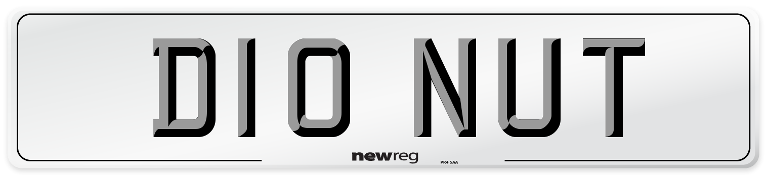 D10 NUT Number Plate from New Reg